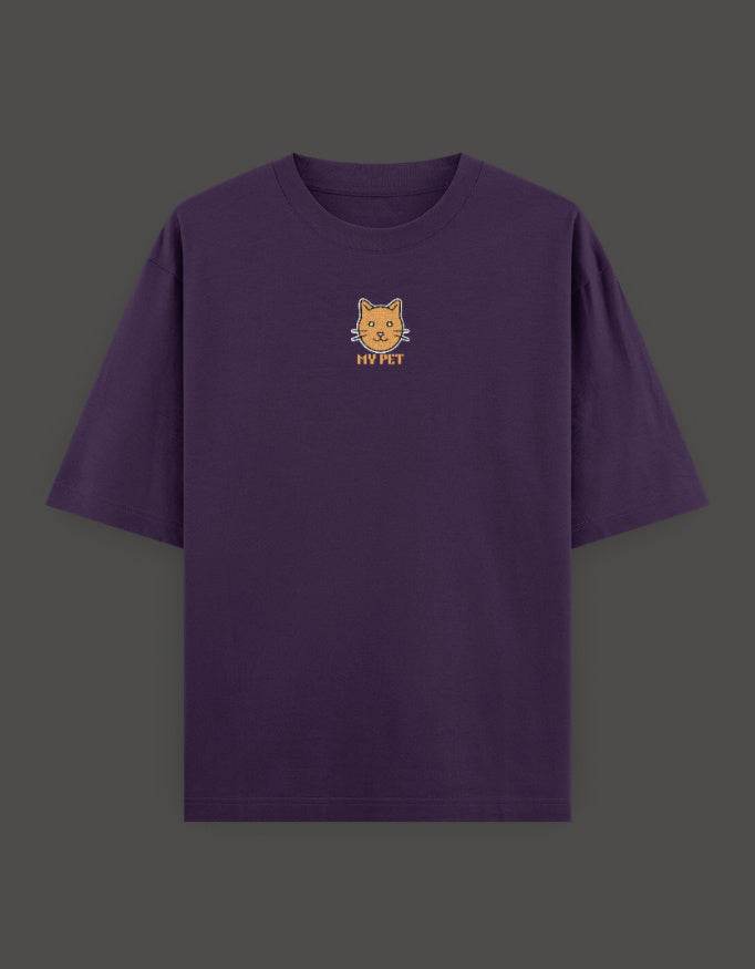 SkyBi Shirts Oversized Embroidery T-Shirt 240 GSM Heavyweight Cotton - SkyBi Shirts