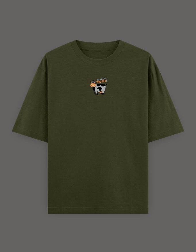 SkyBi Shirts Oversized Embroidery T-Shirt 240 GSM Heavyweight Cotton - SkyBi Shirts