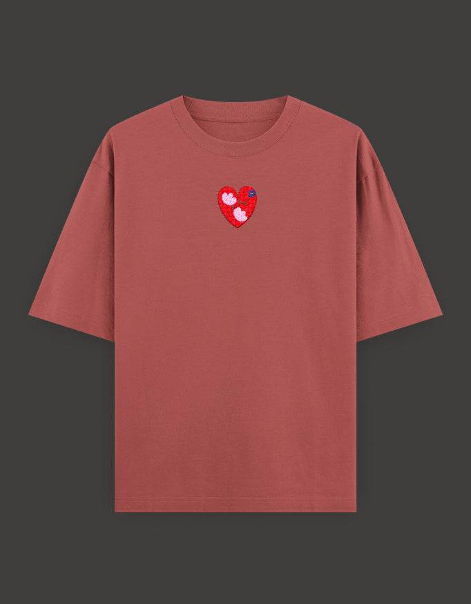 SkyBi Shirts Oversized Embroidery T-Shirt 240 GSM Heavyweight Cotton - SkyBi Shirts