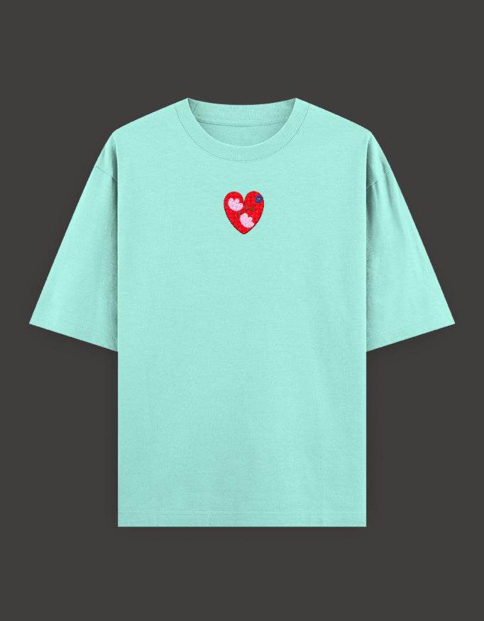 SkyBi Shirts Oversized Embroidery T-Shirt 240 GSM Heavyweight Cotton - SkyBi Shirts