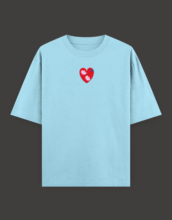 SkyBi Shirts Oversized Embroidery T-Shirt 240 GSM Heavyweight Cotton - SkyBi Shirts