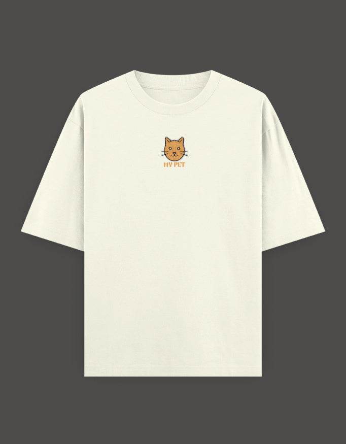 SkyBi Shirts Oversized Embroidery T-Shirt 240 GSM Heavyweight Cotton - SkyBi Shirts