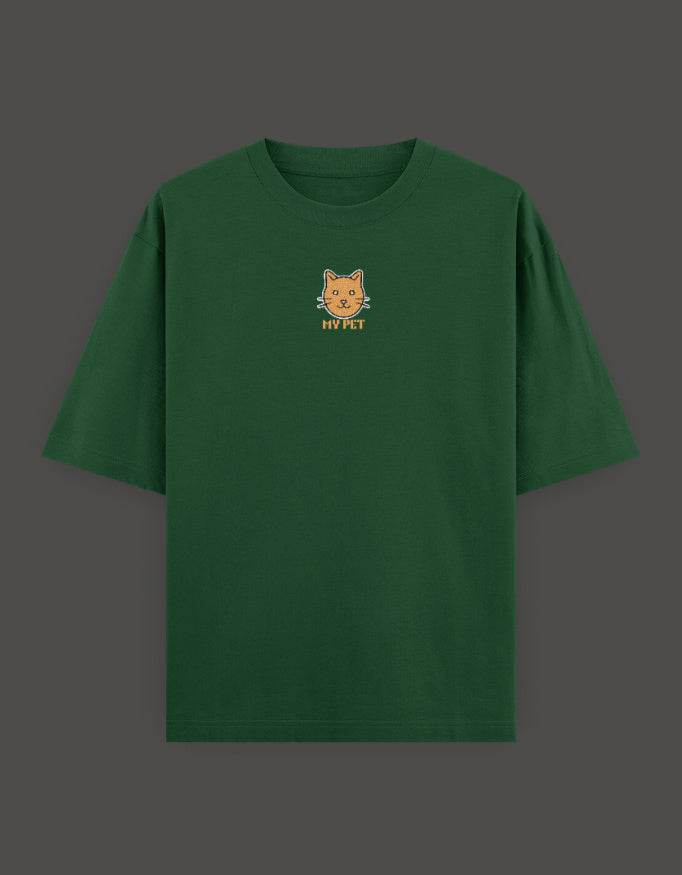 SkyBi Shirts Oversized Embroidery T-Shirt 240 GSM Heavyweight Cotton - SkyBi Shirts