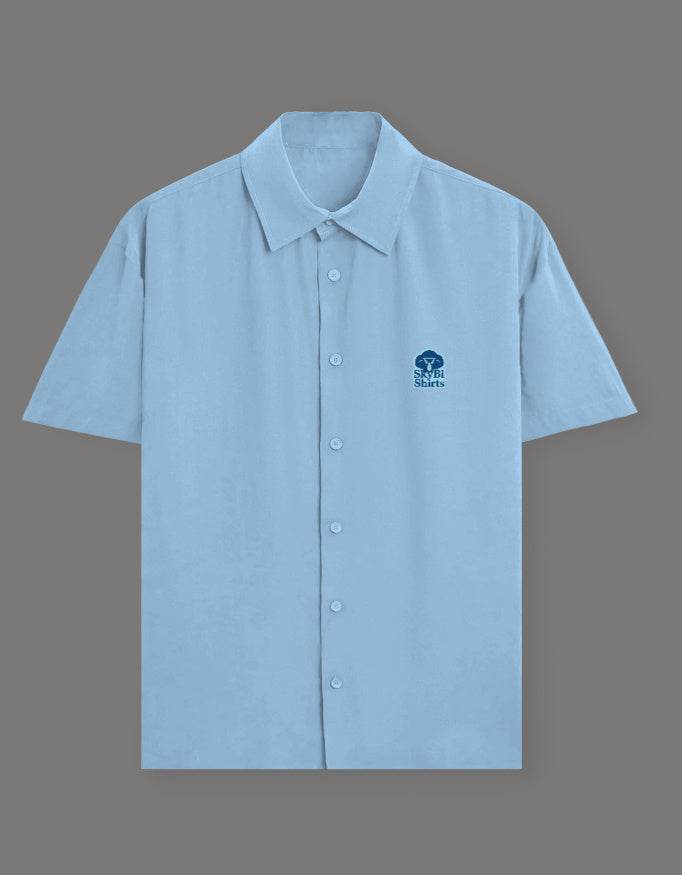 Skybi Baby Blue Unisex Oversized Shirt - SkyBi Shirts