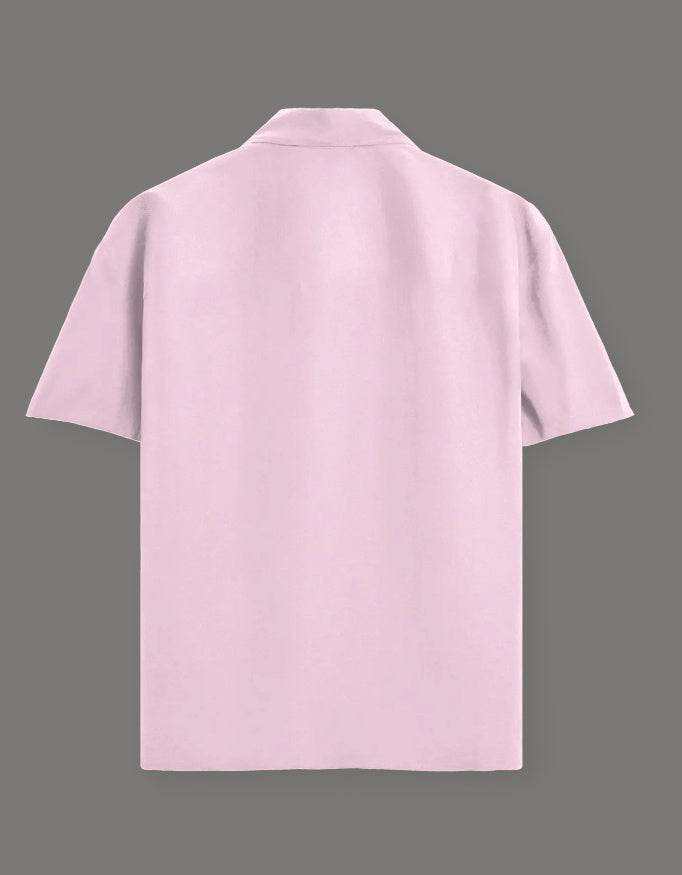 SkyBi Shirts Baby Pink Oversized Shirt, Soft Cotton Tee - SkyBi Shirts