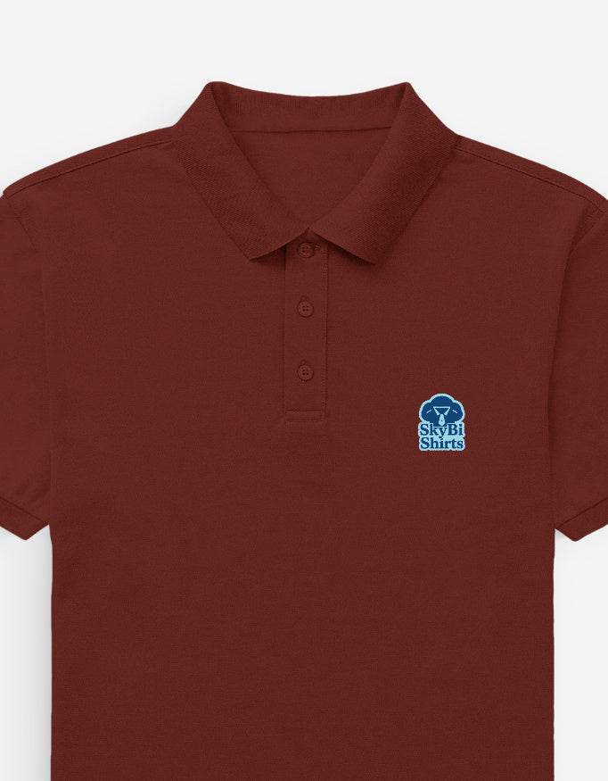 SkyBi Shirts Brick Red Men's Polo Shirt - Soft Cotton - SkyBi Shirts