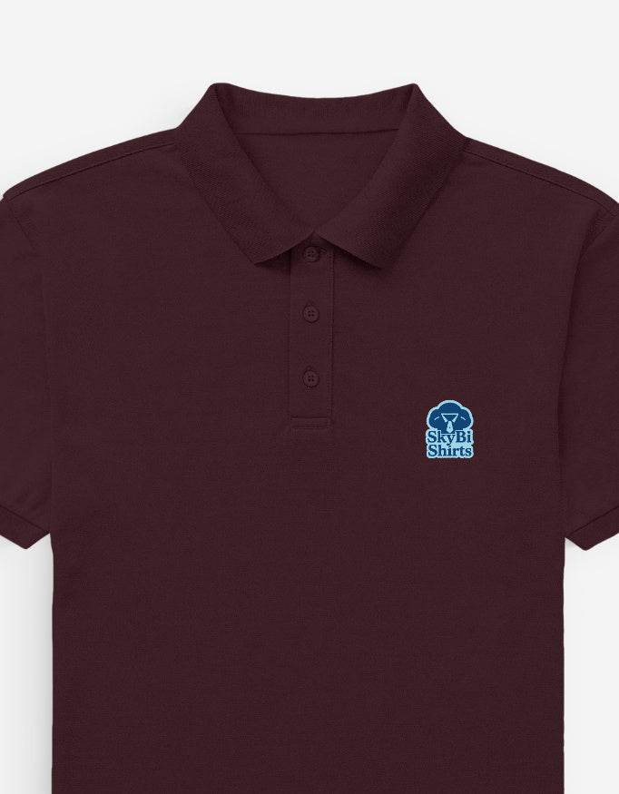 SkyBi Shirts Maroon Men's Polo Shirt - Premium Cotton - SkyBi Shirts