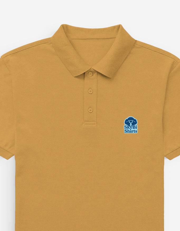 SkyBi Shirts Mustard Yellow Men's Polo Shirt Cotton - SkyBi Shirts