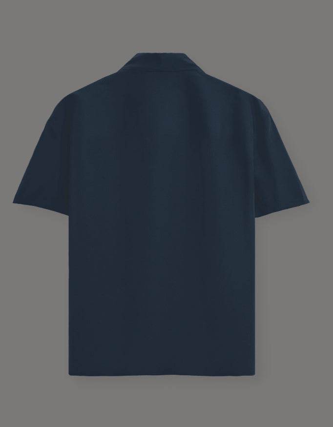 SkyBi Shirts Navy Blue Oversized Shirt - Premium Cotton - SkyBi Shirts