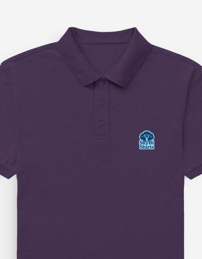SkyBi Shirts Purple Men's Polo Shirt - Premium Cotton - SkyBi Shirts
