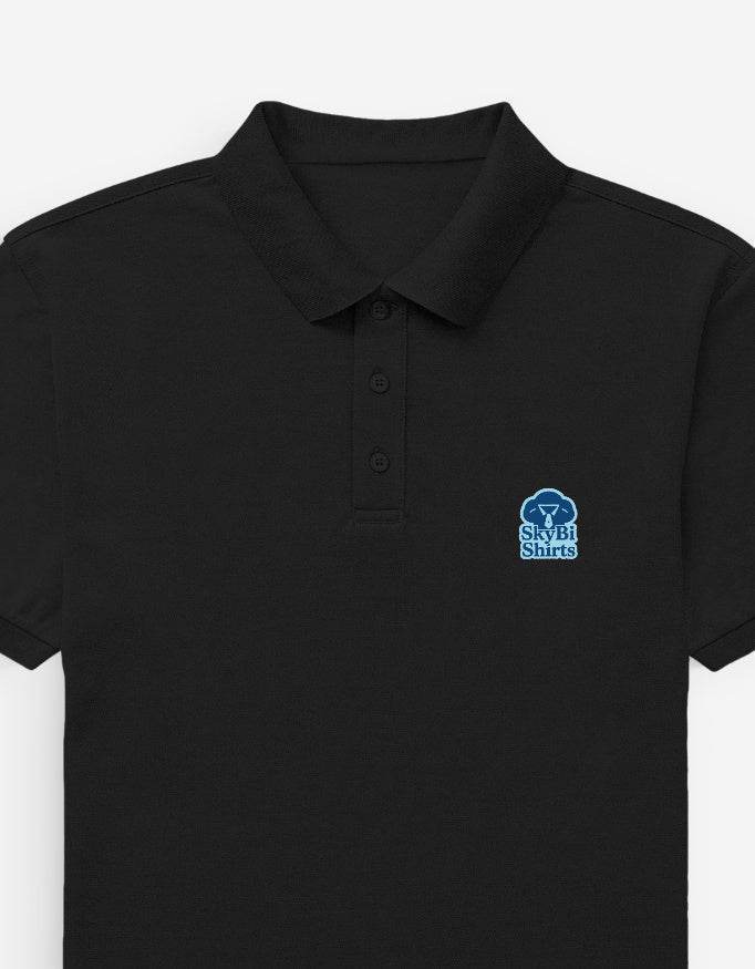 SkyBi Shirts Black Men's Polo Shirt - Premium Cotton - SkyBi Shirts