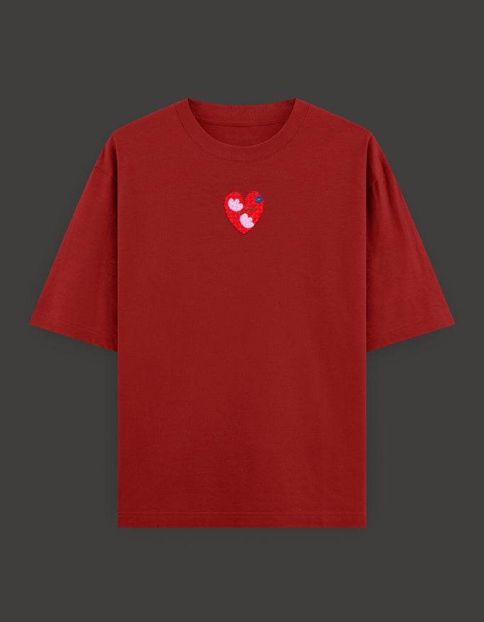 SkyBi Shirts Oversized Embroidery T-Shirt 240 GSM Heavyweight Cotton - SkyBi Shirts