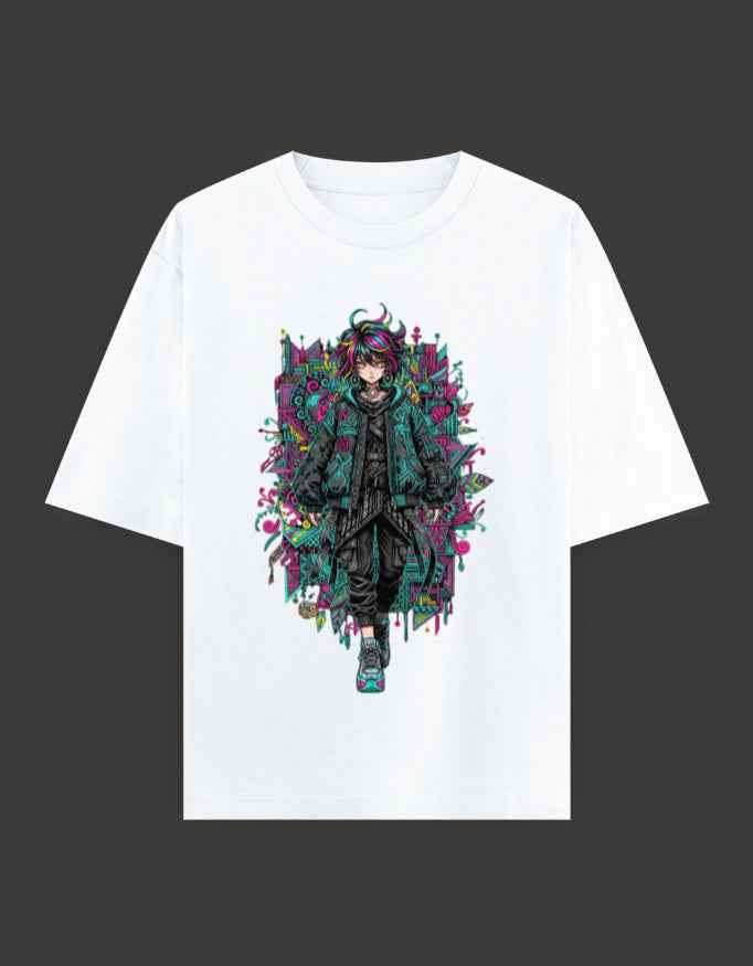 SkyBi Shirts Oversized T-Shirt 240 GSM Heavyweight Cotton