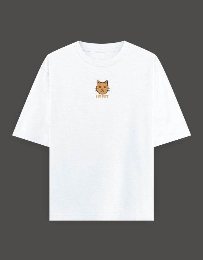 SkyBi Shirts Oversized Embroidery T-Shirt 240 GSM Heavyweight Cotton - SkyBi Shirts