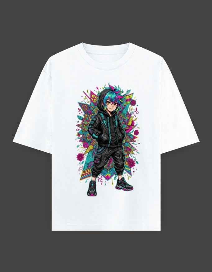 SkyBi Shirts Oversized T-Shirt 240 GSM Heavyweight Cotton