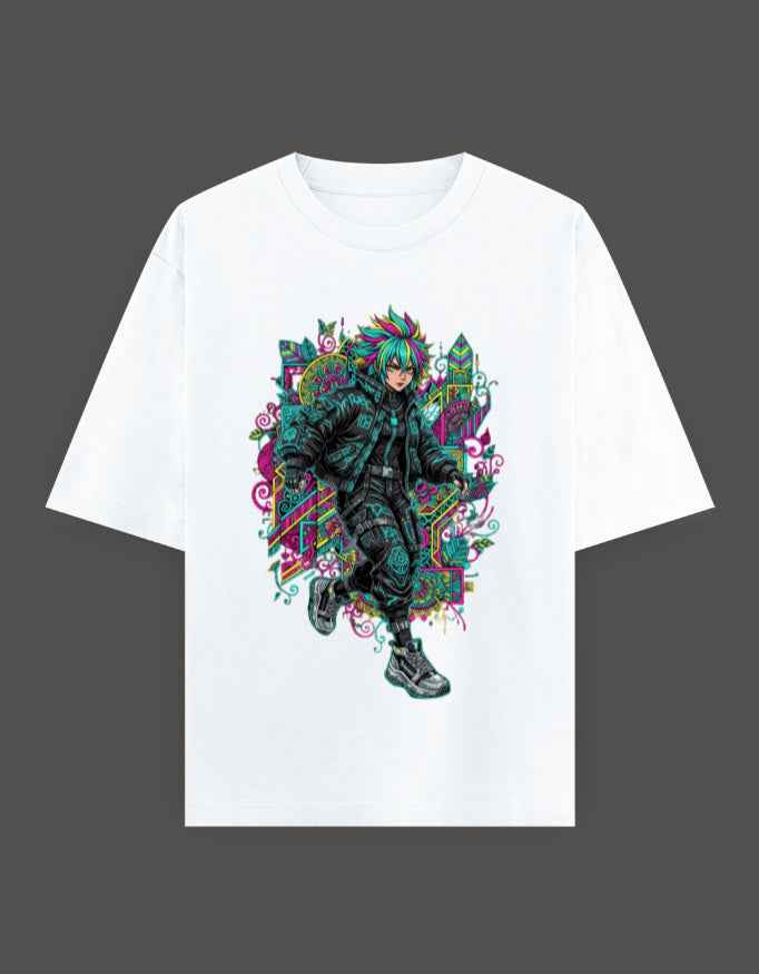 SkyBi Shirts Oversized T-Shirt 240 GSM Heavyweight Cotton