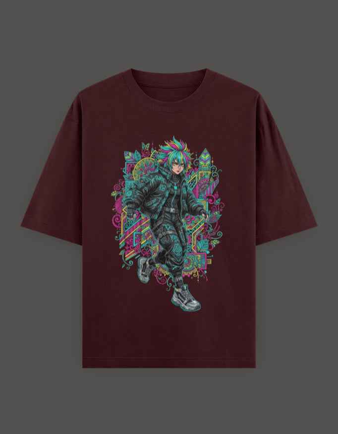 SkyBi Shirts Oversized T-Shirt 240 GSM Heavyweight Cotton