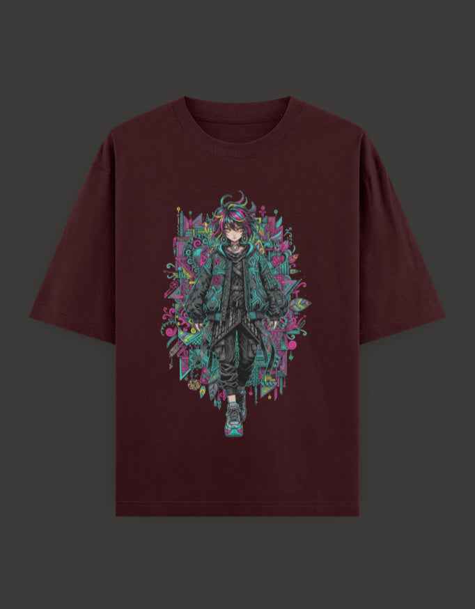 SkyBi Shirts Oversized T-Shirt 240 GSM Heavyweight Cotton