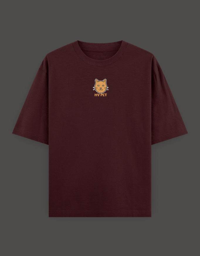SkyBi Shirts Oversized Embroidery T-Shirt 240 GSM Heavyweight Cotton - SkyBi Shirts