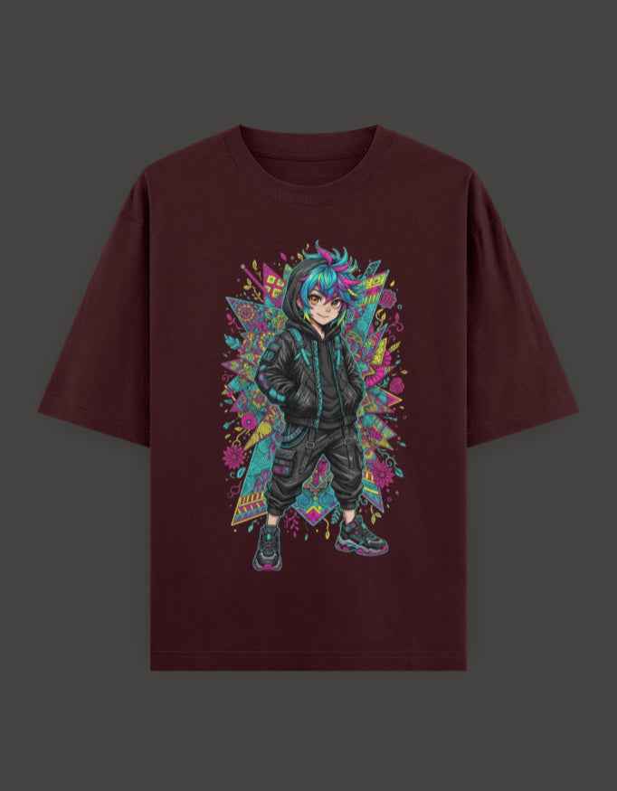 SkyBi Shirts Oversized T-Shirt 240 GSM Heavyweight Cotton