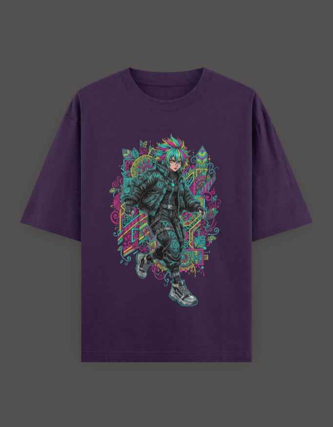 SkyBi Shirts Oversized T-Shirt 240 GSM Heavyweight Cotton