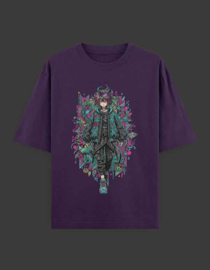 SkyBi Shirts Oversized T-Shirt 240 GSM Heavyweight Cotton