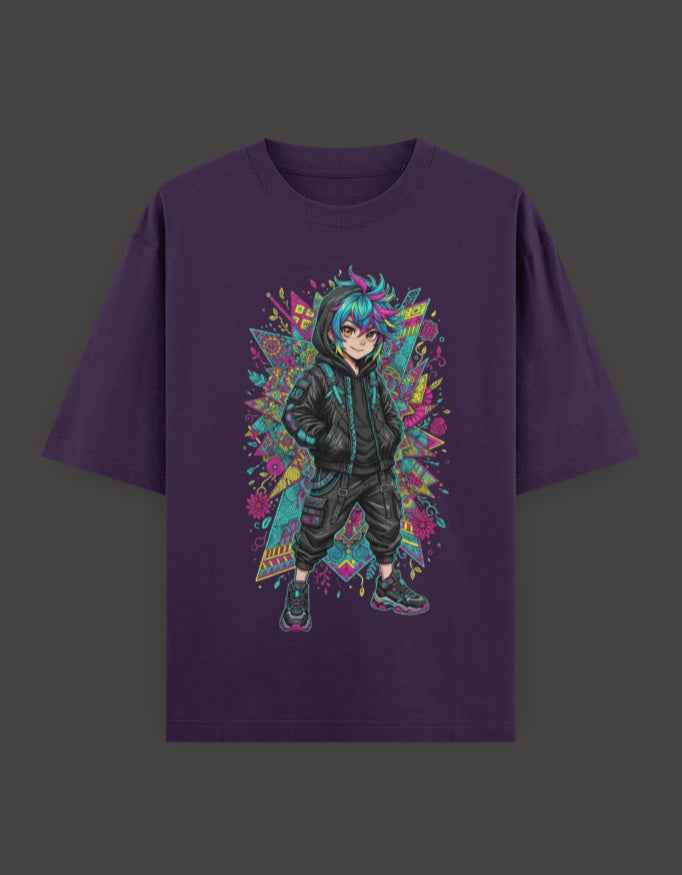 SkyBi Shirts Oversized T-Shirt 240 GSM Heavyweight Cotton