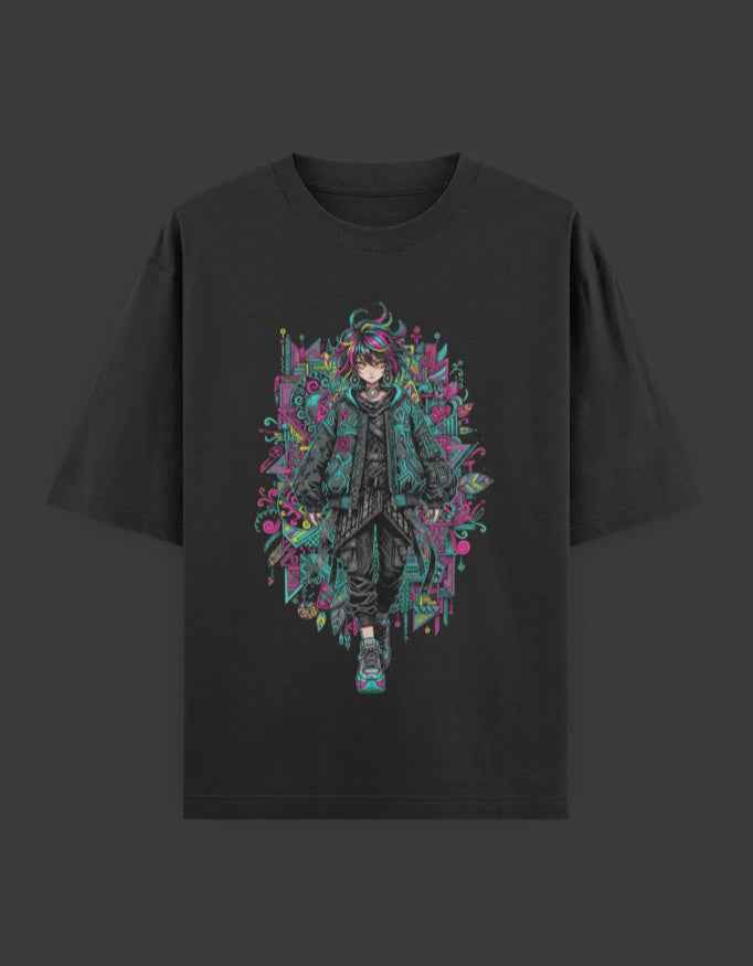 SkyBi Shirts Oversized T-Shirt 240 GSM Heavyweight Cotton