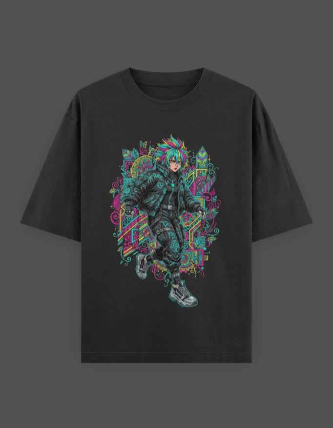 SkyBi Shirts Oversized T-Shirt 240 GSM Heavyweight Cotton