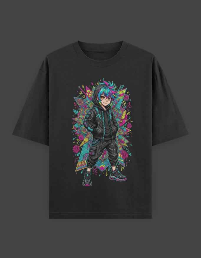 SkyBi Shirts Oversized T-Shirt 240 GSM Heavyweight Cotton