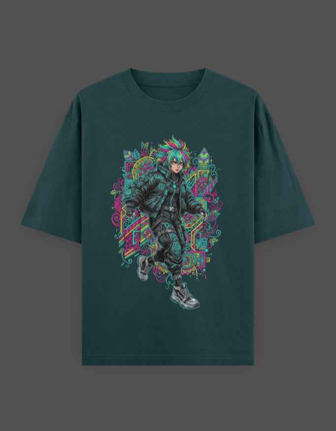 SkyBi Shirts Oversized T-Shirt 240 GSM Heavyweight Cotton