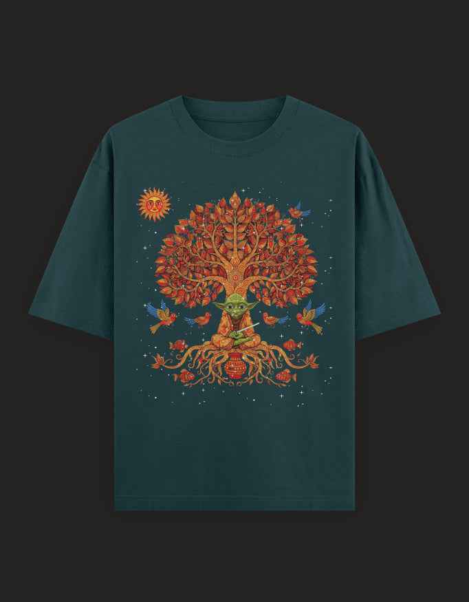 SkyBi Shirts Oversized T-Shirt 240 GSM Heavyweight Cotton