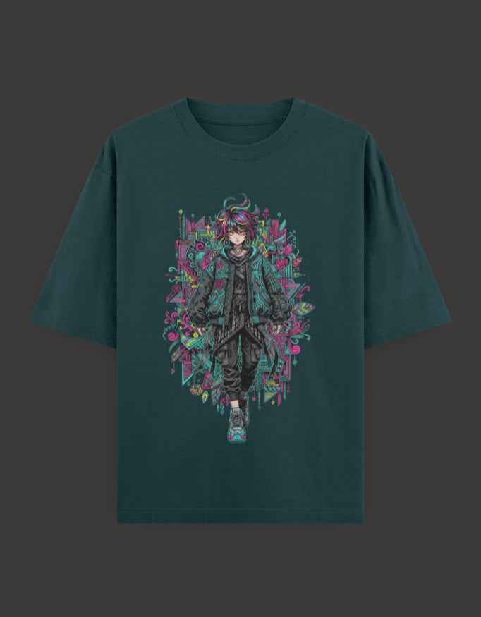 SkyBi Shirts Oversized T-Shirt 240 GSM Heavyweight Cotton