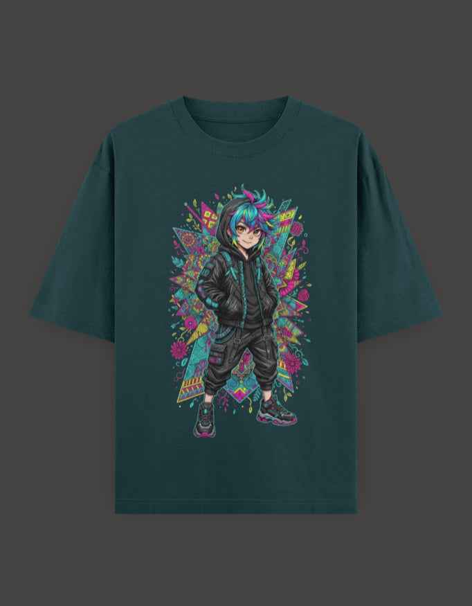 SkyBi Shirts Oversized T-Shirt 240 GSM Heavyweight Cotton