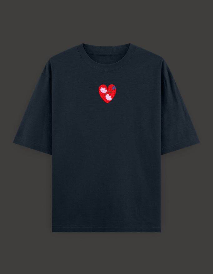 SkyBi Shirts Oversized Embroidery T-Shirt 240 GSM Heavyweight Cotton - SkyBi Shirts