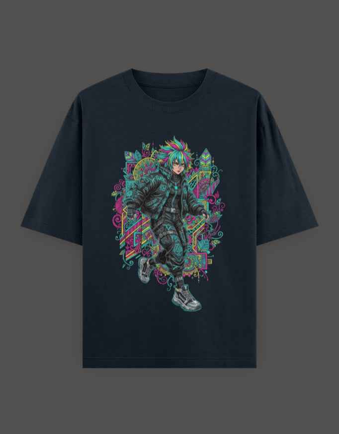 SkyBi Shirts Oversized T-Shirt 240 GSM Heavyweight Cotton