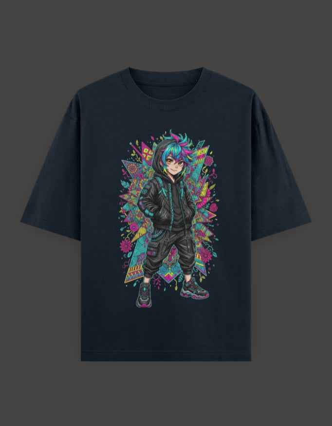 SkyBi Shirts Oversized T-Shirt 240 GSM Heavyweight Cotton