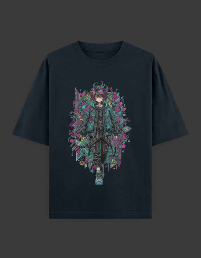 SkyBi Shirts Oversized T-Shirt 240 GSM Heavyweight Cotton