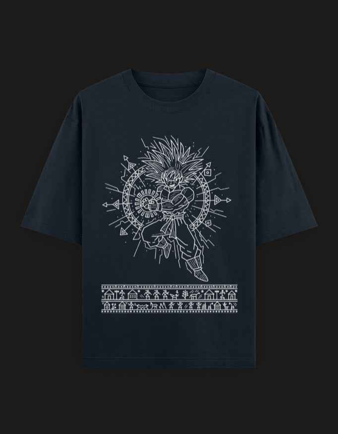 SkyBi Shirts Oversized T-Shirt 240 GSM Heavyweight Cotton