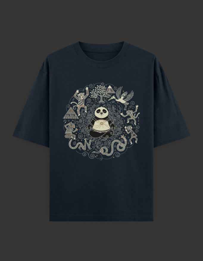 SkyBi Shirts Oversized T-Shirt 240 GSM Heavyweight Cotton