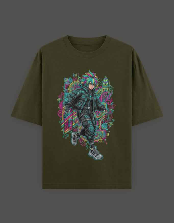 SkyBi Shirts Oversized T-Shirt 240 GSM Heavyweight Cotton