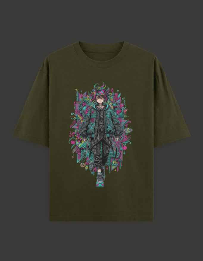 SkyBi Shirts Oversized T-Shirt 240 GSM Heavyweight Cotton