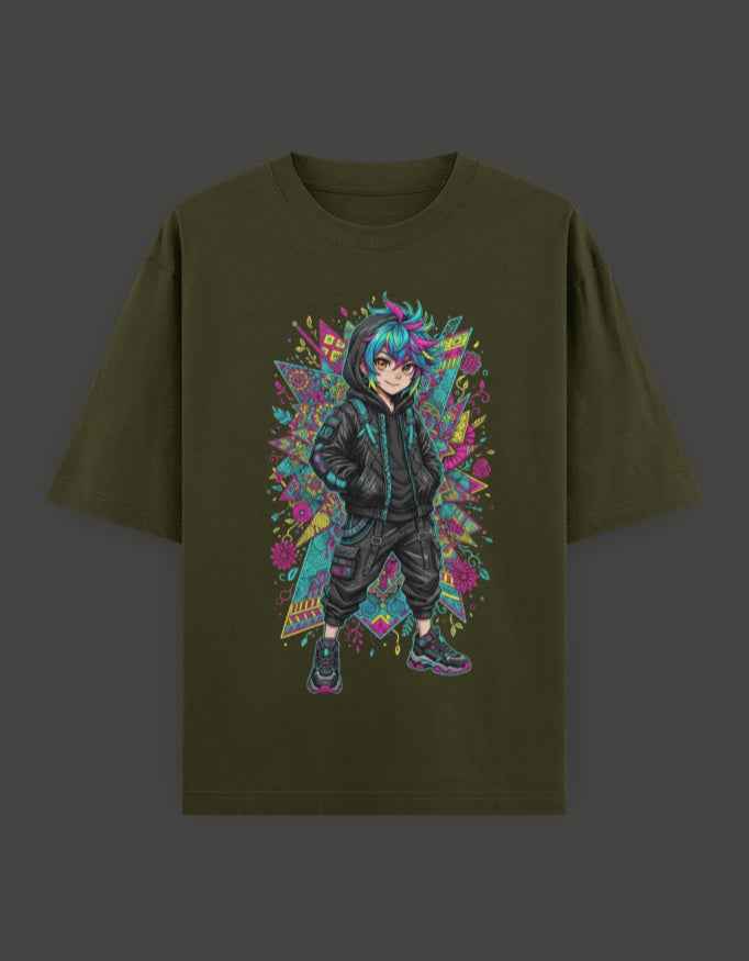 SkyBi Shirts Oversized T-Shirt 240 GSM Heavyweight Cotton