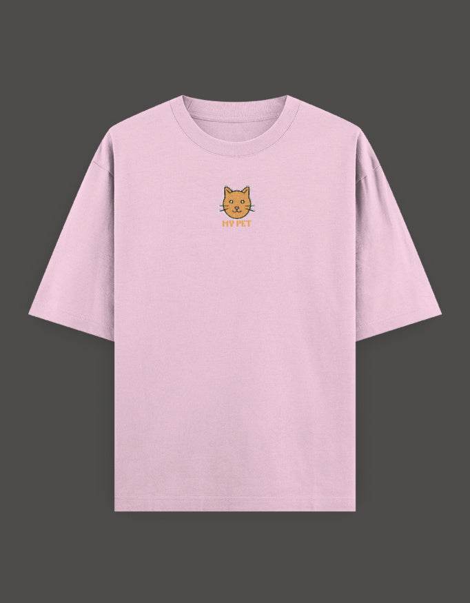 SkyBi Shirts Oversized Embroidery T-Shirt 240 GSM Heavyweight Cotton - SkyBi Shirts