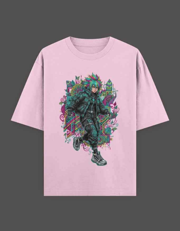 SkyBi Shirts Oversized T-Shirt 240 GSM Heavyweight Cotton