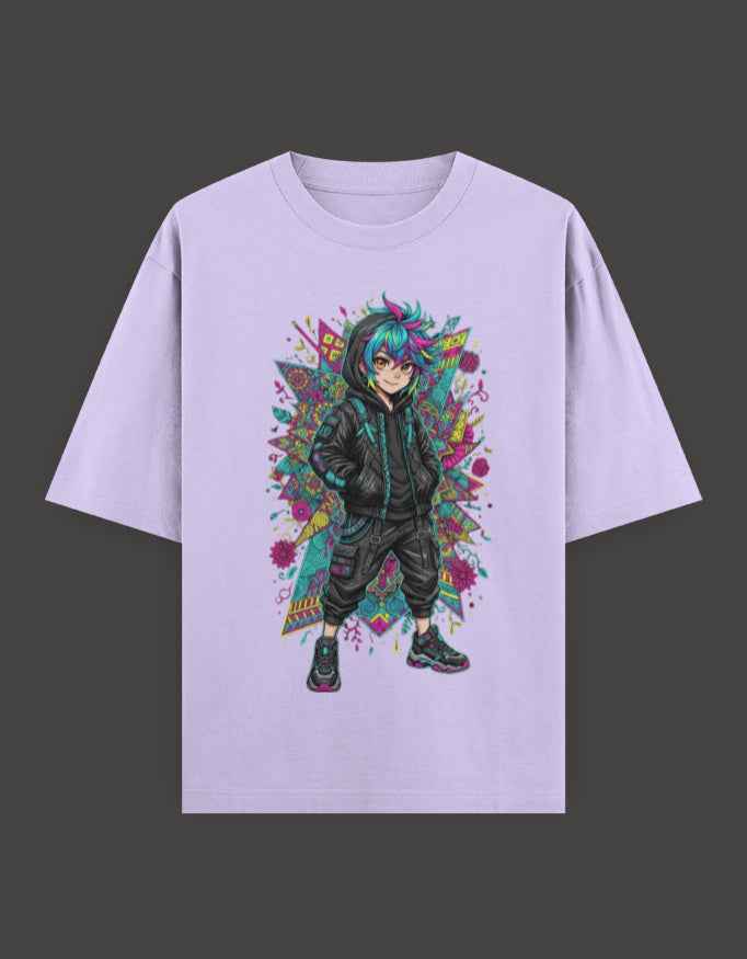 SkyBi Shirts Oversized T-Shirt 240 GSM Heavyweight Cotton