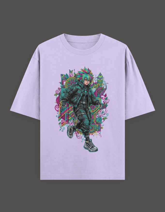 SkyBi Shirts Oversized T-Shirt 240 GSM Heavyweight Cotton