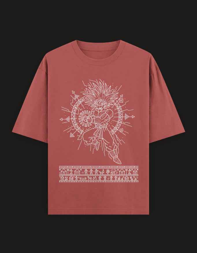 SkyBi Shirts Oversized T-Shirt 240 GSM Heavyweight Cotton