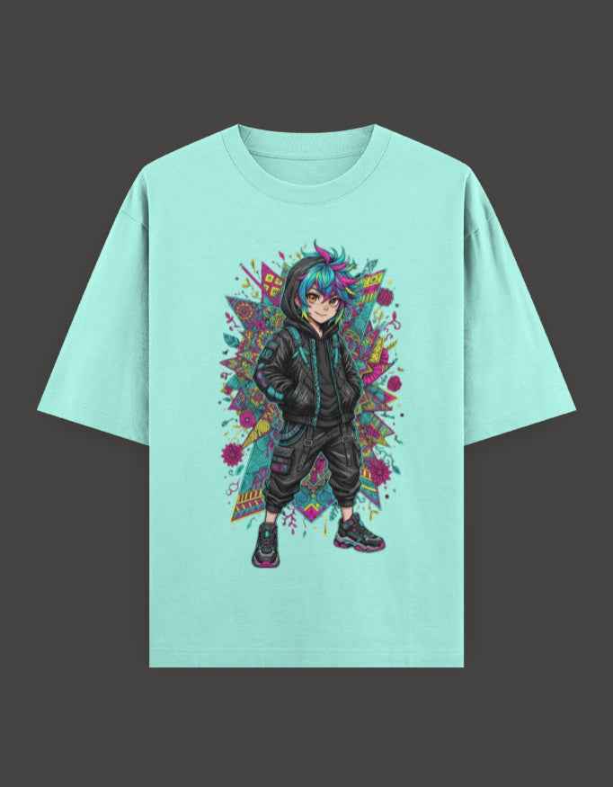 SkyBi Shirts Oversized T-Shirt 240 GSM Heavyweight Cotton