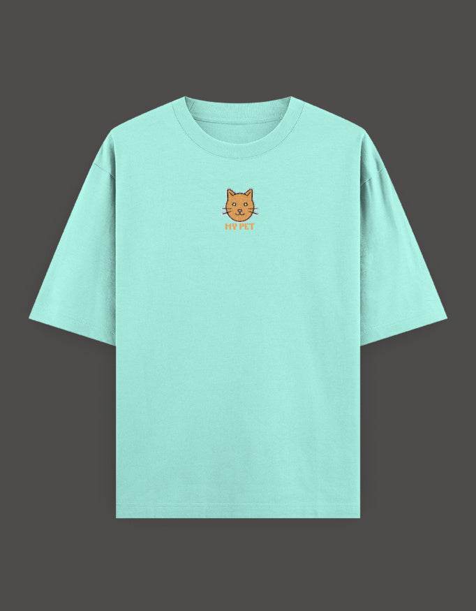 SkyBi Shirts Oversized Embroidery T-Shirt 240 GSM Heavyweight Cotton - SkyBi Shirts